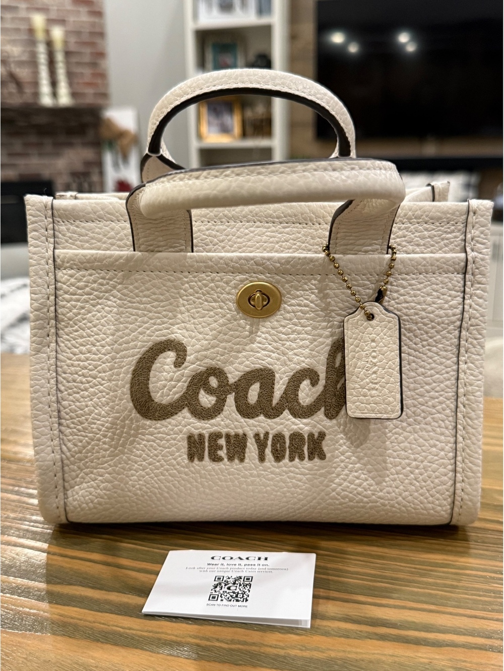 Coach Leather Chalk Cargo Tote 20 NWOT